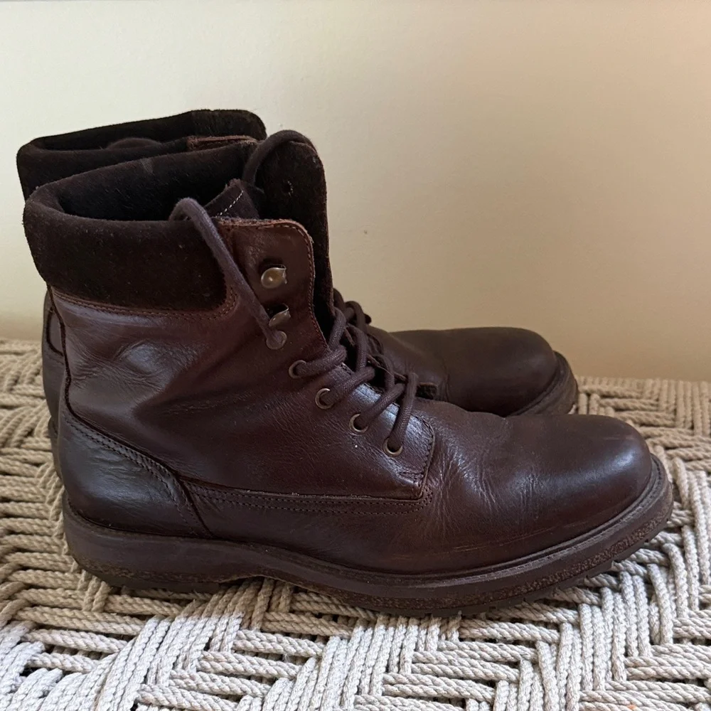 Dark Brown Leather Boots Made in Portugal Men's 8